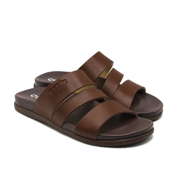 CANIA CLAQUETTE 3 BANDES MARRON