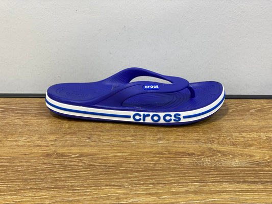 Claquette Crocs bleu et blanc
