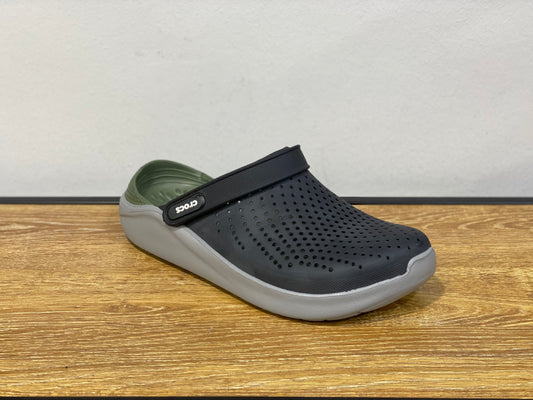 CROCS LITERIDE CLOG NOIR ET VERT ET GRIS