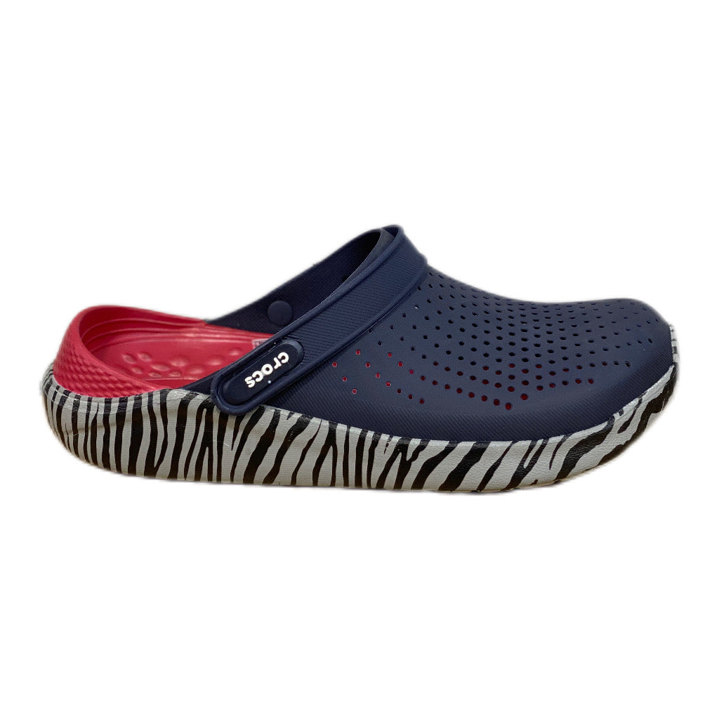CROCS LITERIDE CLOG BLEU NUIT ET ROUGE ET GRIS MOUCHETÉ