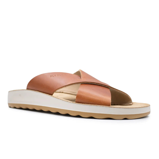 Leather Woman Slipper Tan