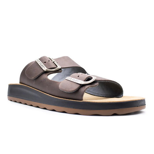 Leather Man Slipper Dark-Brown