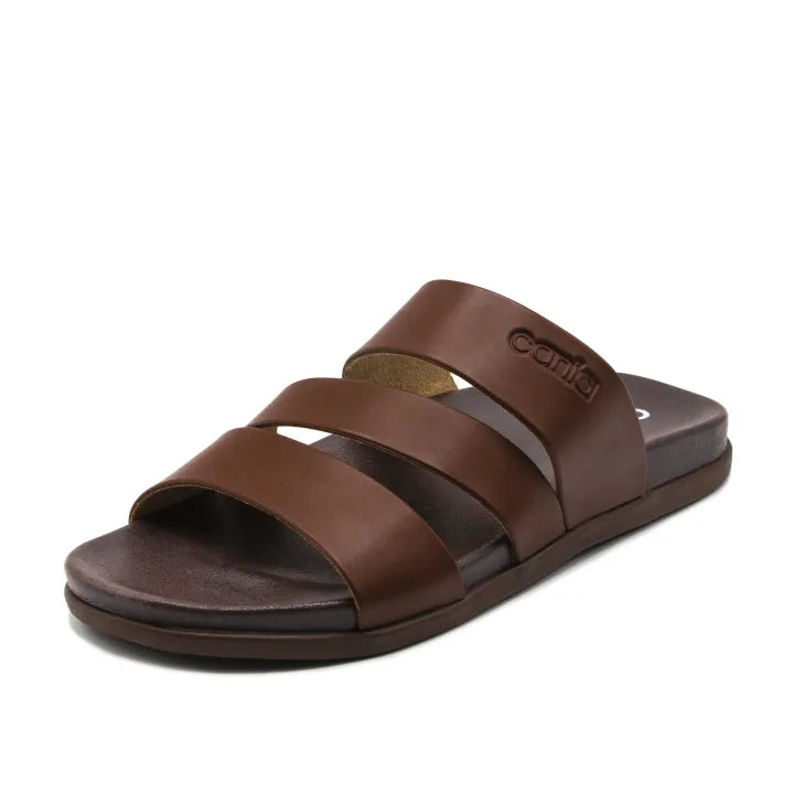 CANIA CLAQUETTE 3 BANDES MARRON