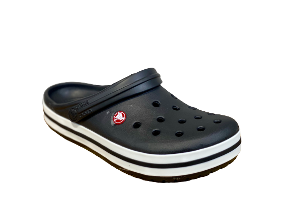 Crocs noir avec un trait noir