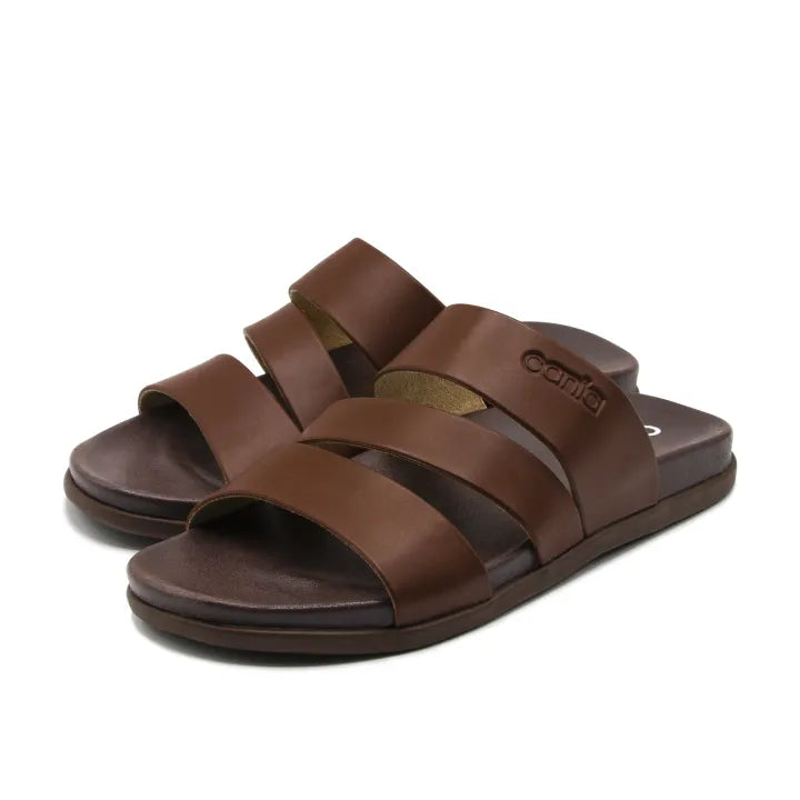 CANIA CLAQUETTE 3 BANDES MARRON