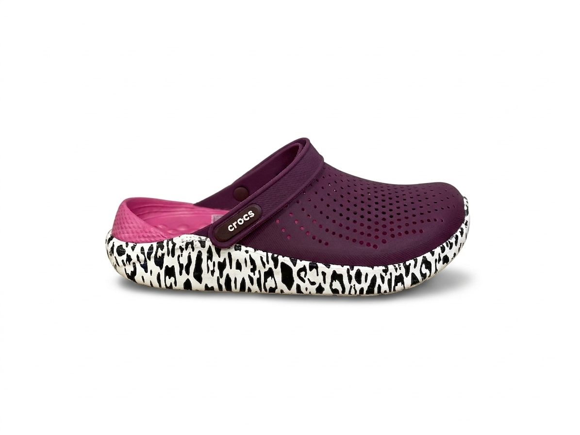 CROCS Violet et rose et blanc moucheté