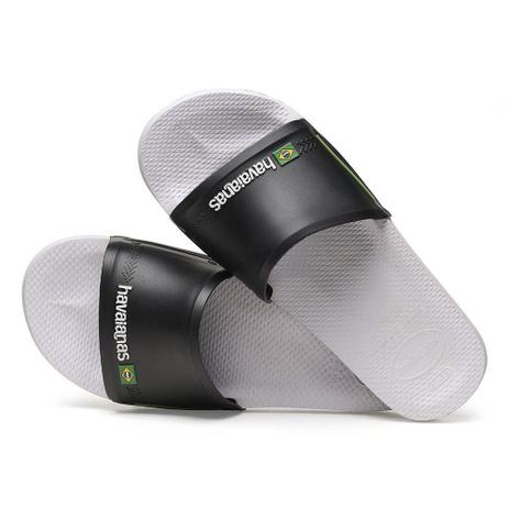 HAVAIANAS SLIDE BRASIL BRANCO PRETO