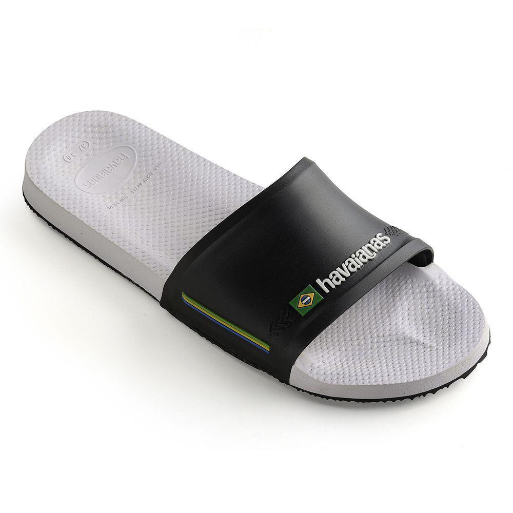 HAVAIANAS SLIDE BRASIL BRANCO PRETO