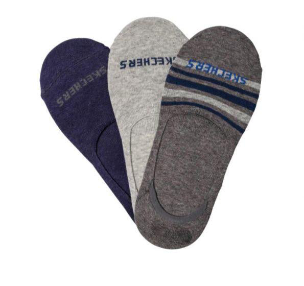 3PK MENS NON TERRY LINER GREY / BLUE