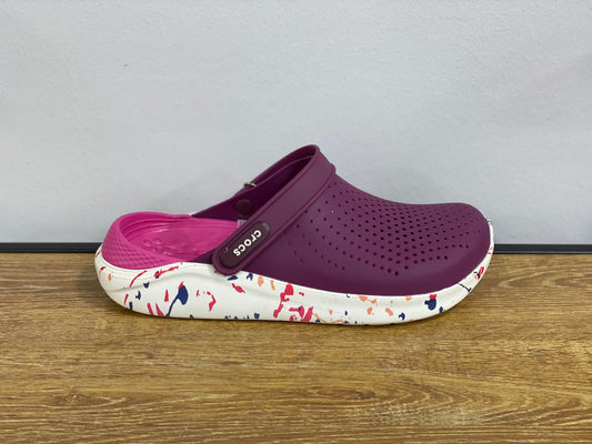 CROCS mauve et rose et blanc moucheté