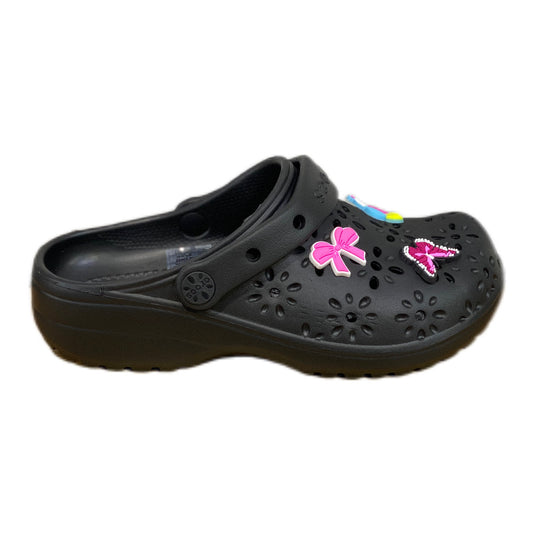 Classic floral cut out clog (noir)