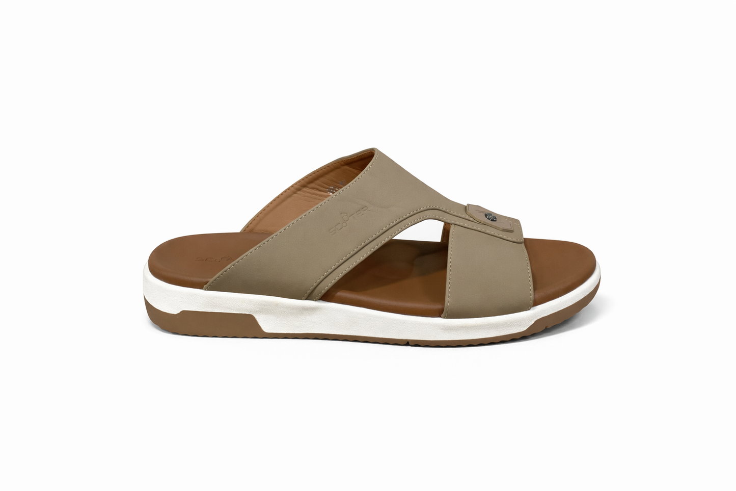 SCOOTER Claquette beige et marron et blan