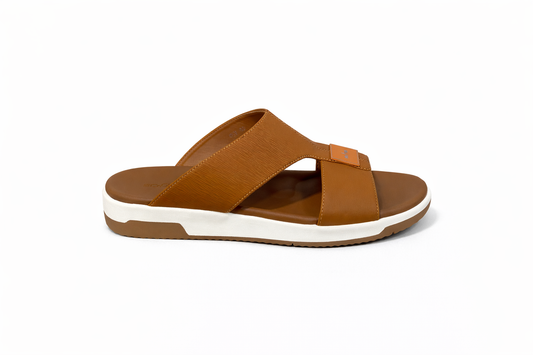 SCOOTER Claquette marron et blanc