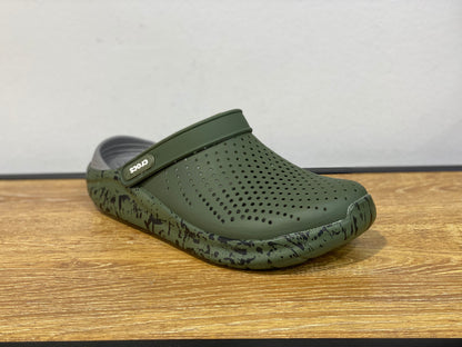 CROCS LITERIDE CLOG VERT ET GRIS ET VERT MOUCHETÉ