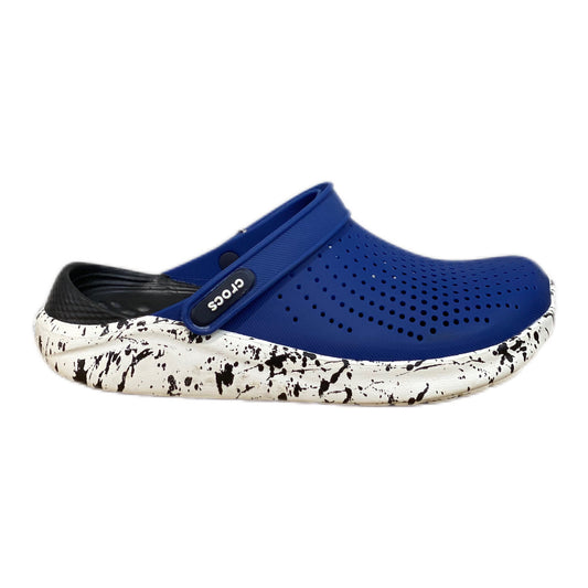 CROCS LITERIDE CLOG BLEU ET NOIR ET BLANC MOUCHETÉ