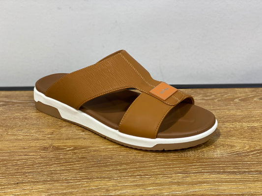 SCOOTER Claquette marron et blanc