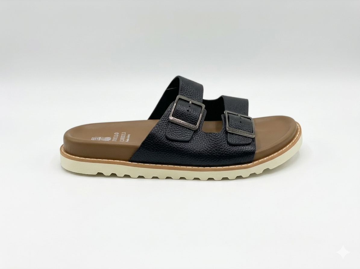 BRUNELLO CUCINELLI 2 boucles noir et marron