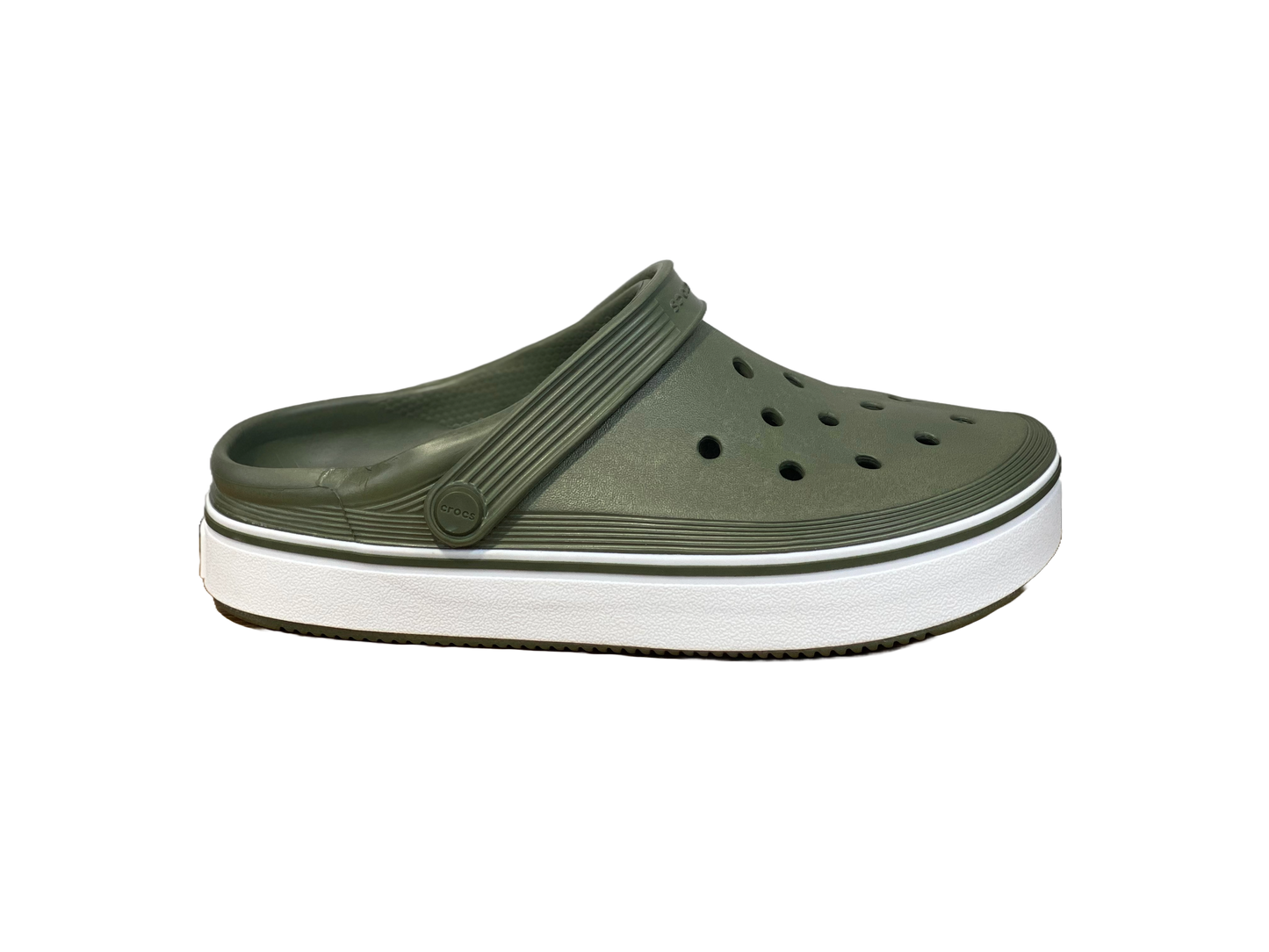 CROCS CROCBAND CLEAN CLOG VERT ET BLANC