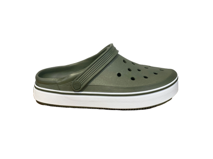 CROCS CROCBAND CLEAN CLOG VERT ET BLANC